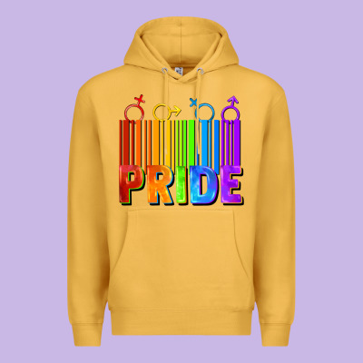 Pride Barcode Premium Hoodie Designed By Fadigitalartstudio