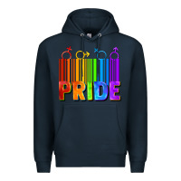 Navy Pride Barcode Premium Hoodie - FaDigitalArtStudio