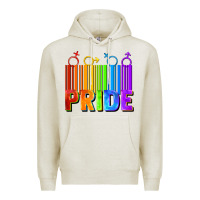 Oatmeal Heather Pride Barcode Premium Hoodie - FaDigitalArtStudio