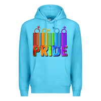 Ocean Blue Pride Barcode Premium Hoodie - FaDigitalArtStudio