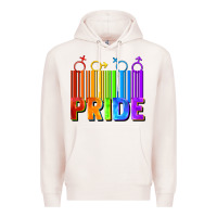 Pale Pink Pride Barcode Premium Hoodie - FaDigitalArtStudio