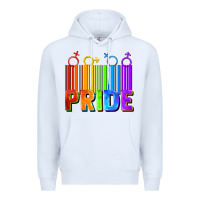 White Pride Barcode Premium Hoodie - FaDigitalArtStudio