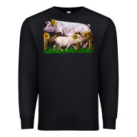 Black Mom With White Chester Pig And Baby Pig Premium Sweatshirt - LillyAllenDesigns