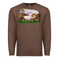 Chestnut Mom With White Chester Pig And Baby Pig Premium Sweatshirt - LillyAllenDesigns
