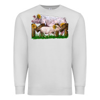 Dove Grey Mom With White Chester Pig And Baby Pig Premium Sweatshirt - LillyAllenDesigns