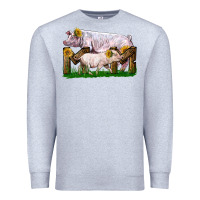 Heather Grey Mom With White Chester Pig And Baby Pig Premium Sweatshirt - LillyAllenDesigns