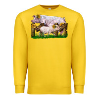 Lemon Mom With White Chester Pig And Baby Pig Premium Sweatshirt - LillyAllenDesigns
