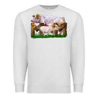 Oatmeal Heather Mom With White Chester Pig And Baby Pig Premium Sweatshirt - LillyAllenDesigns
