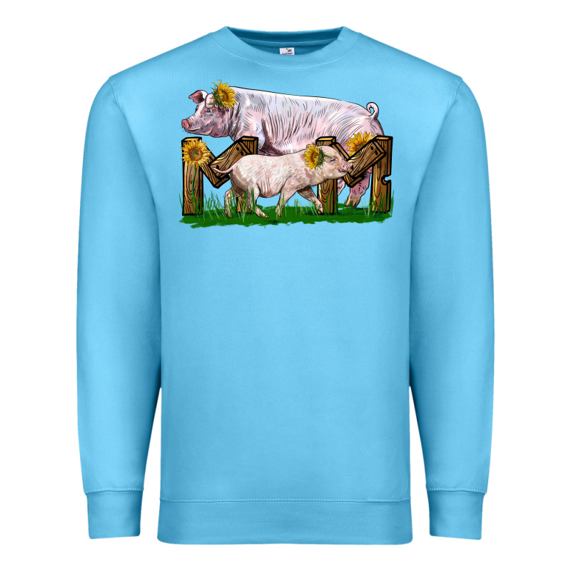 Mom With White Chester Pig And Baby Pig Premium Sweatshirt by LillyAllenDesigns | Teevron