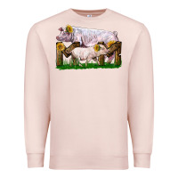 Pale Pink Mom With White Chester Pig And Baby Pig Premium Sweatshirt - LillyAllenDesigns