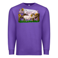 Purple Mom With White Chester Pig And Baby Pig Premium Sweatshirt - LillyAllenDesigns