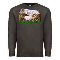 Smoke Mom With White Chester Pig And Baby Pig Premium Sweatshirt - LillyAllenDesigns