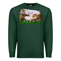 Sports Green Mom With White Chester Pig And Baby Pig Premium Sweatshirt - LillyAllenDesigns