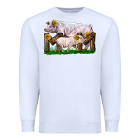 White Mom With White Chester Pig And Baby Pig Premium Sweatshirt - LillyAllenDesigns