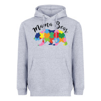 Heather Grey mama bear Heavyweight Hoodie - CowhideDigitalArt