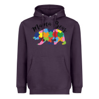 Plum mama bear Heavyweight Hoodie - CowhideDigitalArt