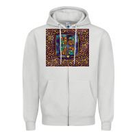 Dove Grey Leopard mama Zipper Hoodie - FaDigitalArtStudio