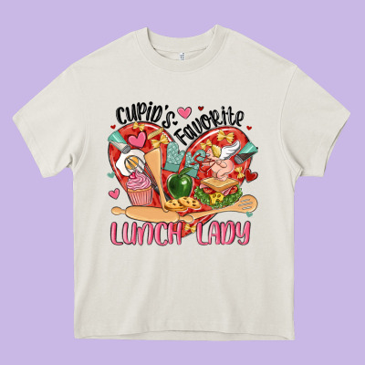 Cupids Favorite Lunch Lady Heavy Core Tee Designed By Maliassmallbusiness
