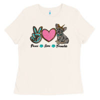 Bone peace love frenchie Ladies Tee - RanaPortraitStore