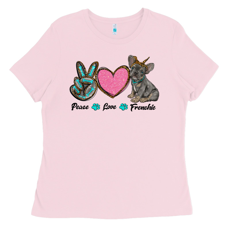 Peace Love Frenchie Ladies Tee by RanaPortraitStore | Teevron