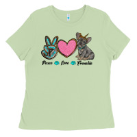 Matcha peace love frenchie Ladies Tee - RanaPortraitStore