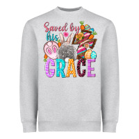 Heather Grey Saved by his grace Easter Day Heavyweight Sweatshirt - HowdyJamesFarm