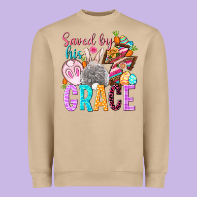 Saved By His Grace Easter Day Heavyweight Sweatshirt Designed By Howdyjamesfarm