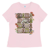 Bubblegum Pink mama mama mama mama western flower Ladies Tee - NancyCooperArtShop