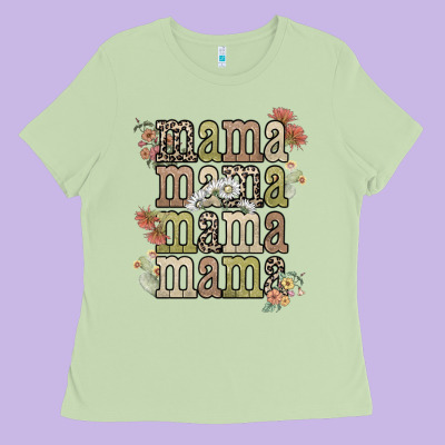 Mama Mama Mama Mama Western Flower Ladies Tee Designed By Nancycooperartshop