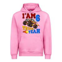 Fuchsia Pink i'am six truck yeah Urban Hoodie - Artiststas