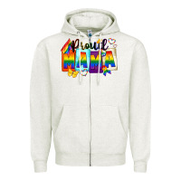 Oatmeal Heather Proud mama Mother's Day Zipper Hoodie - FaDigitalArtStudio