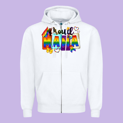 Proud Mama Mother's Day Zipper Hoodie Designed By Fadigitalartstudio