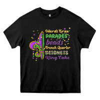 Black mardi gras parades beads french quarter beignets k Heavy Core Tee - MaliasSmallBusiness