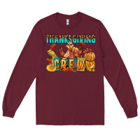 Burgundy Thanksgiving crew Long Sleeve Tee - NancyCooperArtShop