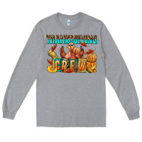 Heather Grey Thanksgiving crew Long Sleeve Tee - NancyCooperArtShop