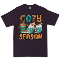 Plum cozy season winter coffee cups Premium Tee - MaliasSmallBusiness