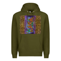 Army Green Leopard nana Premium Hoodie - FaDigitalArtStudio