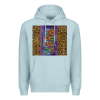 Blue Mist Leopard nana Premium Hoodie - FaDigitalArtStudio