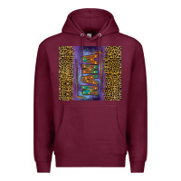 Burgundy Leopard nana Premium Hoodie - FaDigitalArtStudio