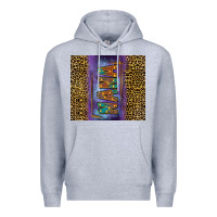 Heather Grey Leopard nana Premium Hoodie - FaDigitalArtStudio