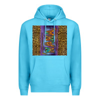 Ocean Blue Leopard nana Premium Hoodie - FaDigitalArtStudio