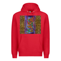 Red Leopard nana Premium Hoodie - FaDigitalArtStudio