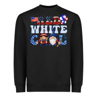 Black Red white cool with gnomies 4th of july Heavyweight Sweatshirt - HowdyJamesFarm