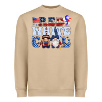 Mushroom Red white cool with gnomies 4th of july Heavyweight Sweatshirt - HowdyJamesFarm