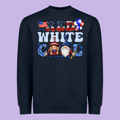 Red White Cool With Gnomies 4th Of July Heavyweight Sweatshirt Designed By Howdyjamesfarm