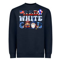 Navy Red white cool with gnomies 4th of july Heavyweight Sweatshirt - HowdyJamesFarm