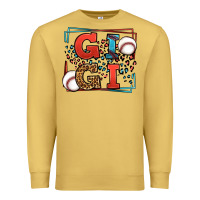 Antique Gold Baseball gigi leopard frame Premium Sweatshirt - LillyAllenDesigns