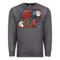 Charcoal Heather Baseball gigi leopard frame Premium Sweatshirt - LillyAllenDesigns