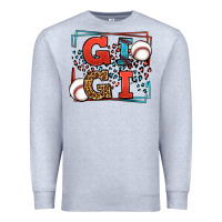 Heather Grey Baseball gigi leopard frame Premium Sweatshirt - LillyAllenDesigns