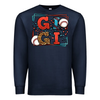 Navy Baseball gigi leopard frame Premium Sweatshirt - LillyAllenDesigns